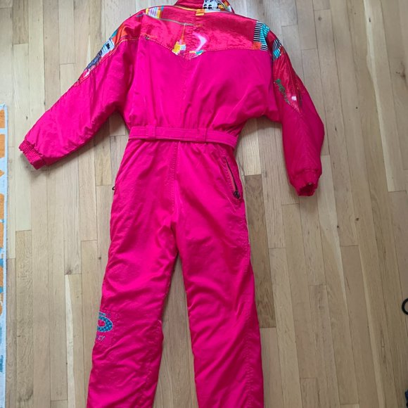 Vintage Skiing Jumpsuit 1980s 5th Avenue Italy Pink Retro Onesie US4 - Picture 10 of 13